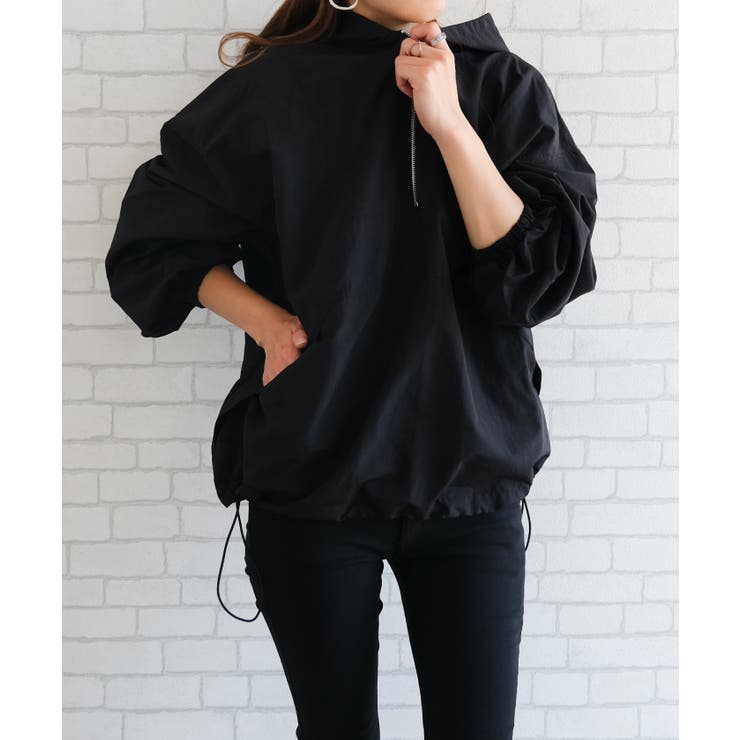 軽快で動きやすく程よいオーバーシルエットのナイロンアノラックパーカー | aquagarage | 詳細画像9 