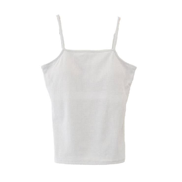 ライトグレー | 大活躍間違いなし！カップ付きラメスクエアキャミソール | aquagarage