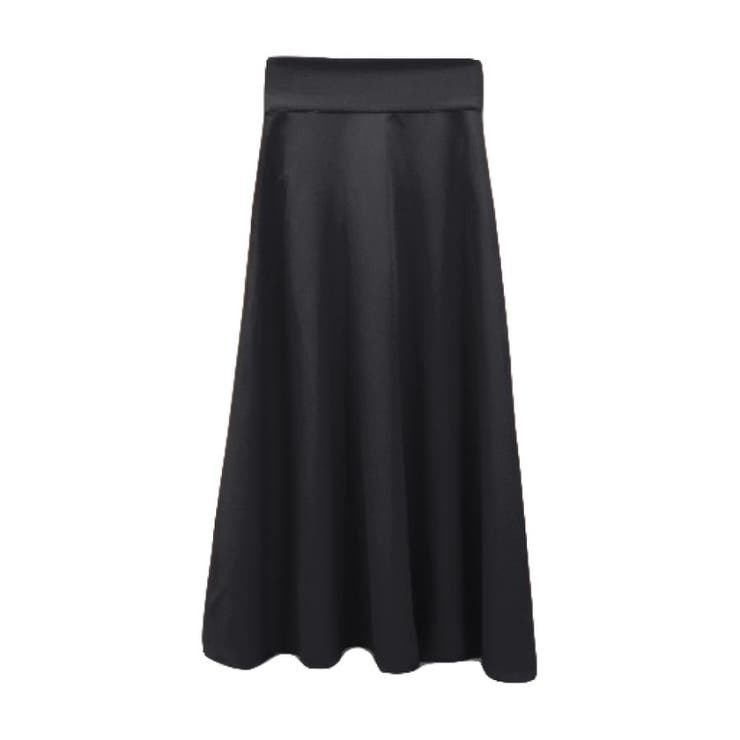 チャコール | ジョーゼットハイウエストボリュームフレアスカート | aquagarage