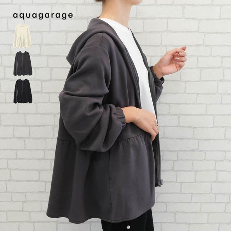 ダンボールニットペプラムパーカー | aquagarage | 詳細画像1 