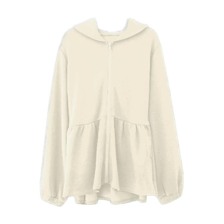 アイボリー | ダンボールニットペプラムパーカー | aquagarage