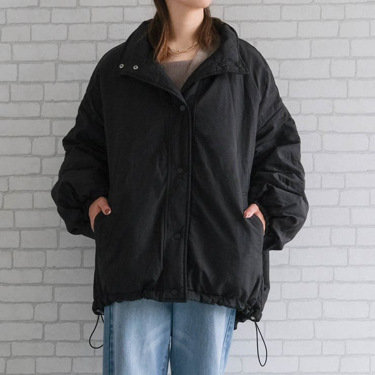 リバーシブルスタンドカラーパファーコート[品番：QU000008099 