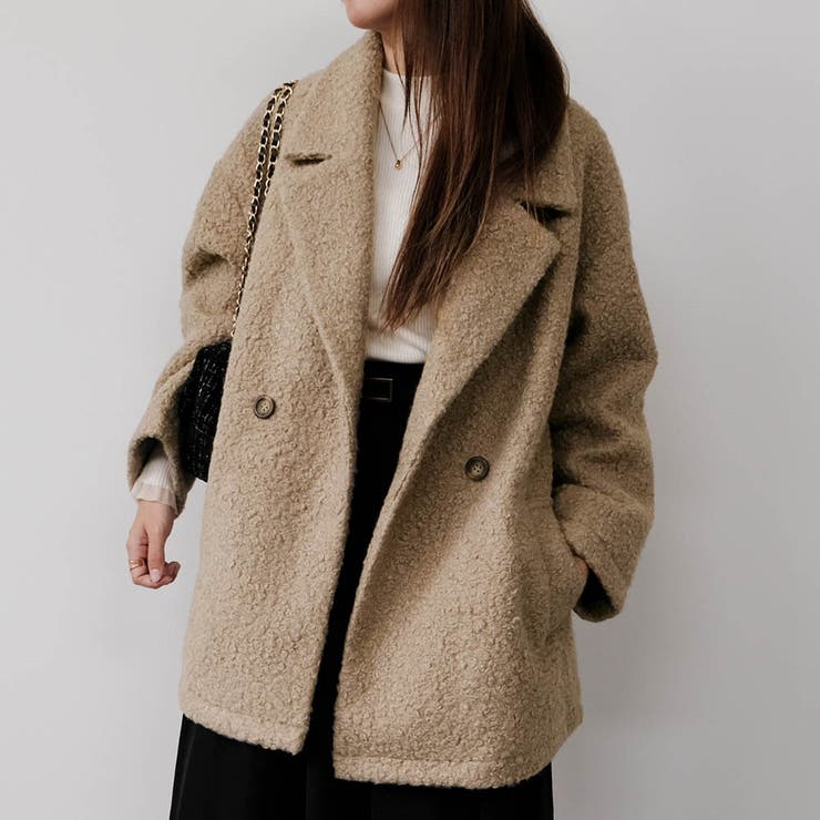 モカ | フェイクリングウールダブルテーラードコート 秋 冬 M | | aquagarage