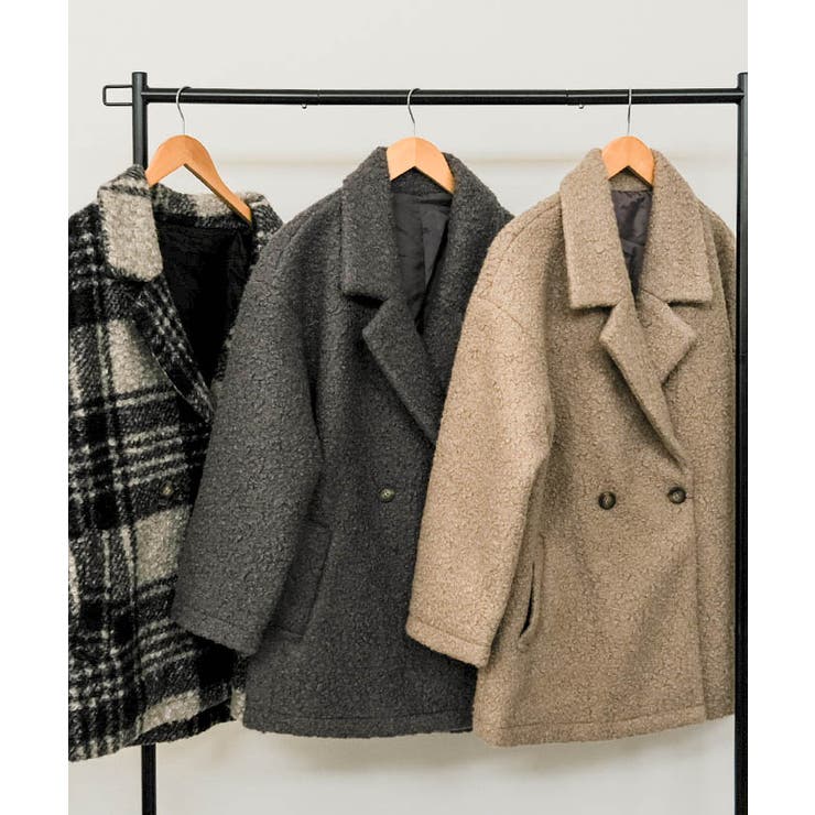 フェイクリングウールダブルテーラードコート 秋 冬 M | | aquagarage | 詳細画像2 