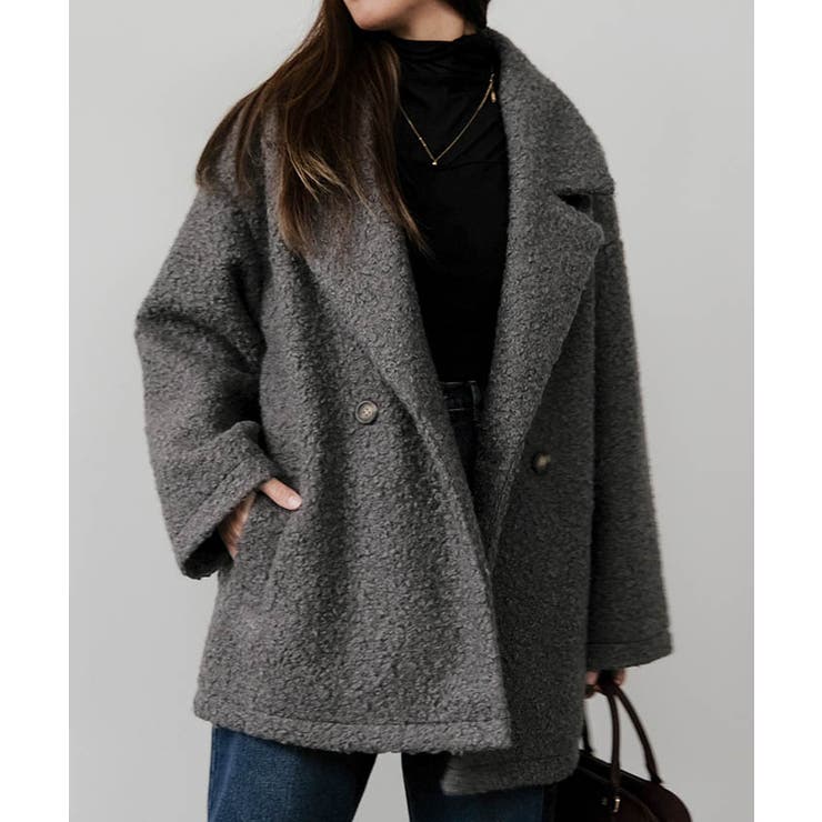 フェイクリングウールダブルテーラードコート 秋 冬 M | | aquagarage | 詳細画像11 