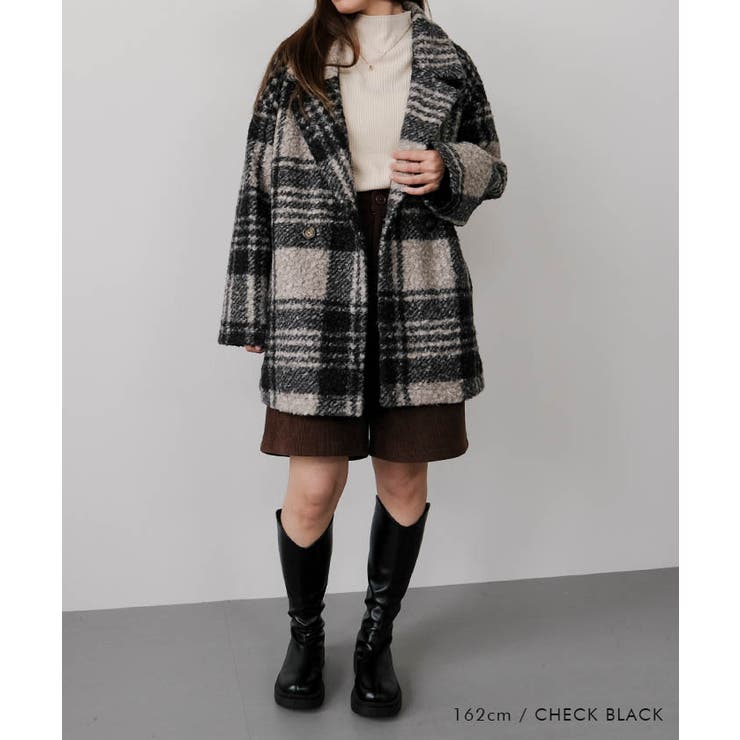 フェイクリングウールダブルテーラードコート 秋 冬 M | | aquagarage | 詳細画像15 