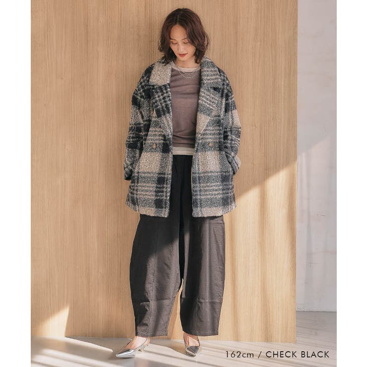 フェイクリングウールダブルテーラードコート 秋 冬 M | | aquagarage | 詳細画像6 