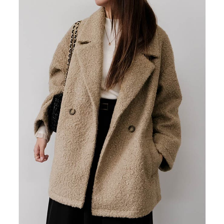 フェイクリングウールダブルテーラードコート 秋 冬 M | | aquagarage | 詳細画像7 