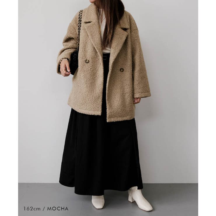 フェイクリングウールダブルテーラードコート 秋 冬 M | | aquagarage | 詳細画像10 