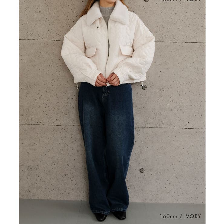 ハートキルトファーカラーショートブルゾン  秋 冬 M | aquagarage | 詳細画像12 