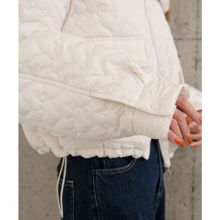 ハートキルトファーカラーショートブルゾン  秋 冬 M | aquagarage | 詳細画像14 