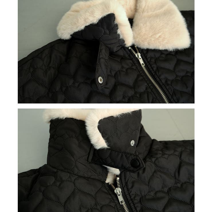 ハートキルトファーカラーショートブルゾン  秋 冬 M | aquagarage | 詳細画像15 