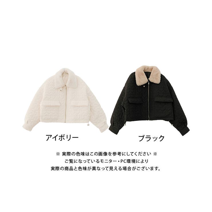 ハートキルトファーカラーショートブルゾン  秋 冬 M | aquagarage | 詳細画像19 