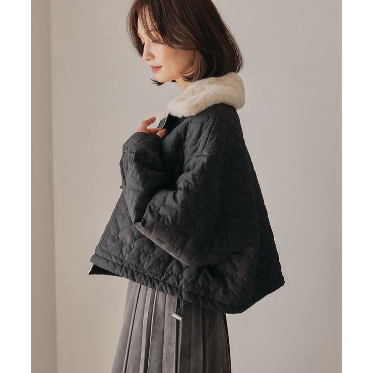 ハートキルトファーカラーショートブルゾン  秋 冬 M | aquagarage | 詳細画像6 