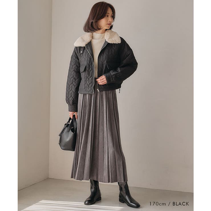 ハートキルトファーカラーショートブルゾン  秋 冬 M | aquagarage | 詳細画像7 