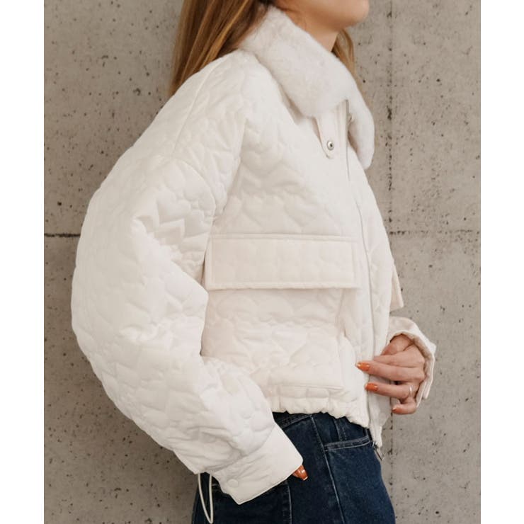 ハートキルトファーカラーショートブルゾン  秋 冬 M | aquagarage | 詳細画像9 