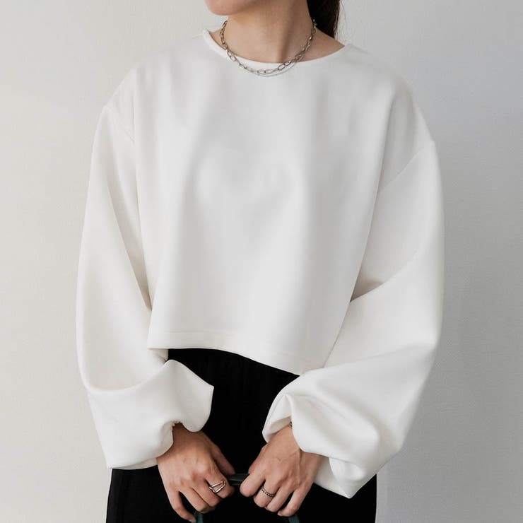 アイボリー | ダンボールニット裾ドロストトップス  春  秋 冬 M L   レディース | aquagarage