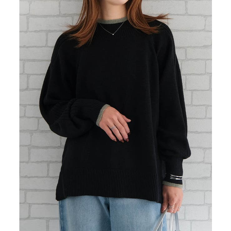 配色ハイネックニットトップス レディース  秋 冬 | aquagarage | 詳細画像7 