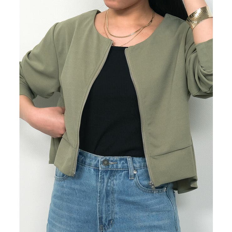 梨地バックフリルライトアウター 春 秋 M | aquagarage | 詳細画像8 