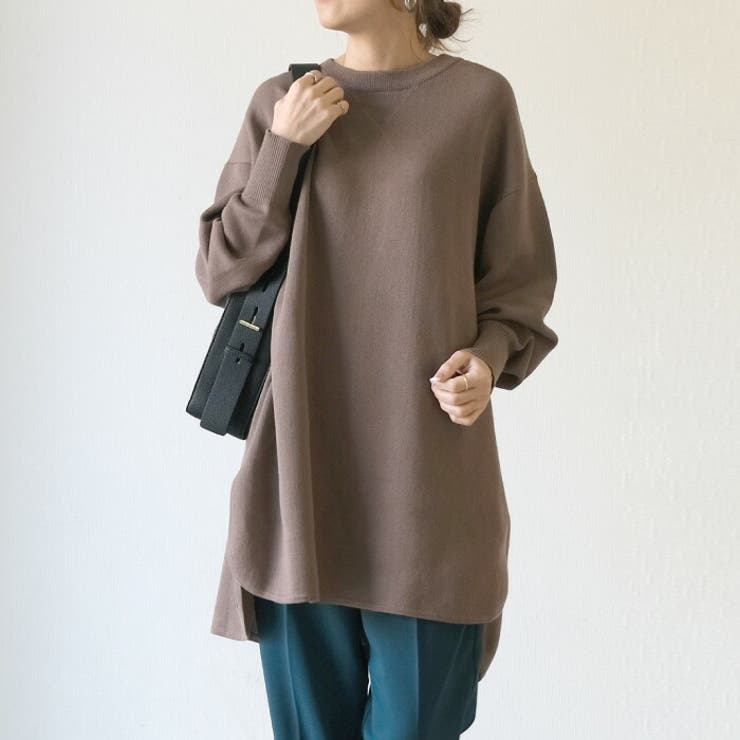 何度も触りたくなるモチモチな肌触り♪スウェットライクニットチュニック | aquagarage | 詳細画像2 