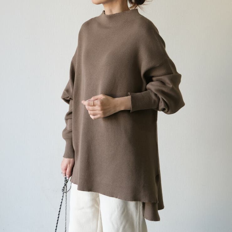 何度も触りたくなるモチモチな肌触り♪スウェットライクニットトップス | aquagarage | 詳細画像2 