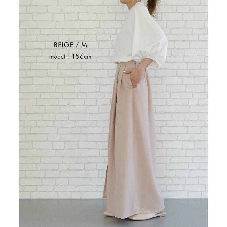 暑い時期もさらっと快適！リネンライクスリット入りワイドパンツ | aquagarage | 詳細画像15 