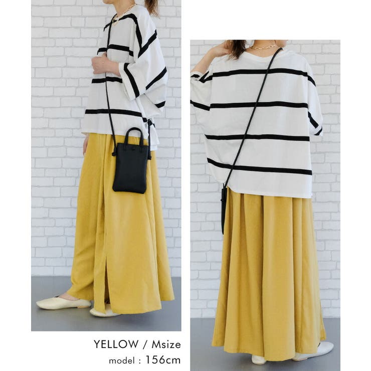 暑い時期もさらっと快適！リネンライクスリット入りワイドパンツ | aquagarage | 詳細画像17 