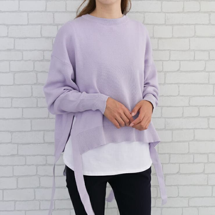 これ1枚で完成するインナー付スウェットライクニットトップス | aquagarage | 詳細画像2 