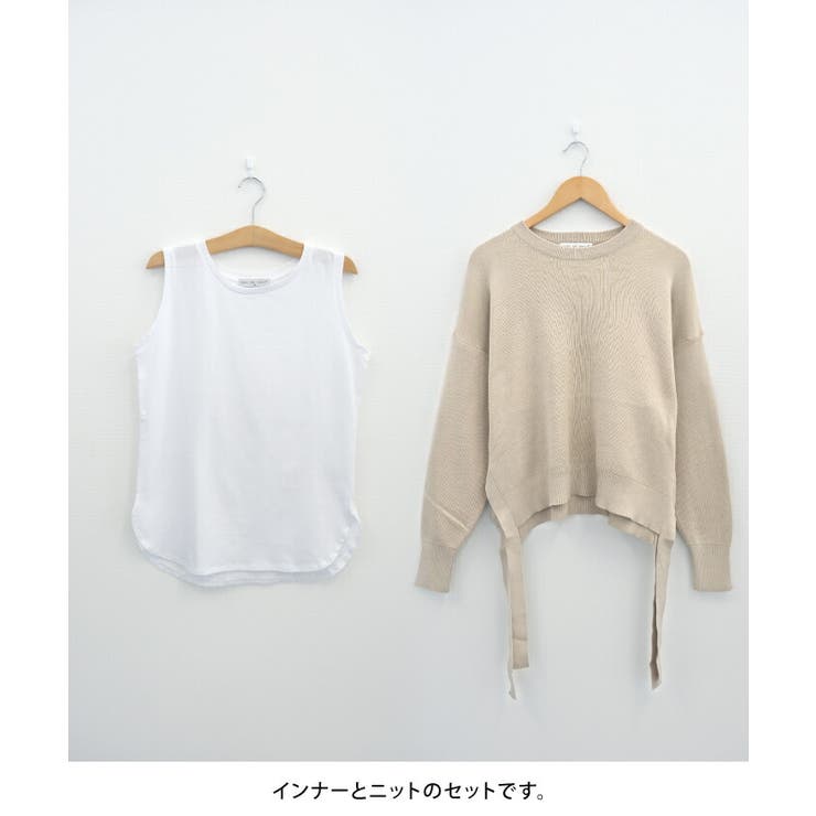 これ1枚で完成するインナー付スウェットライクニットトップス | aquagarage | 詳細画像11 