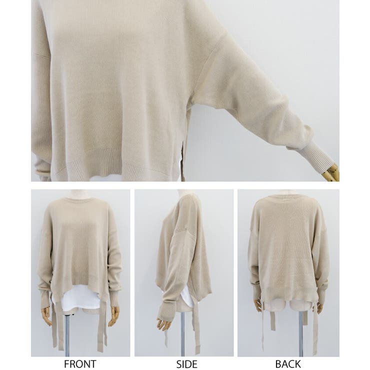 これ1枚で完成するインナー付スウェットライクニットトップス | aquagarage | 詳細画像12 