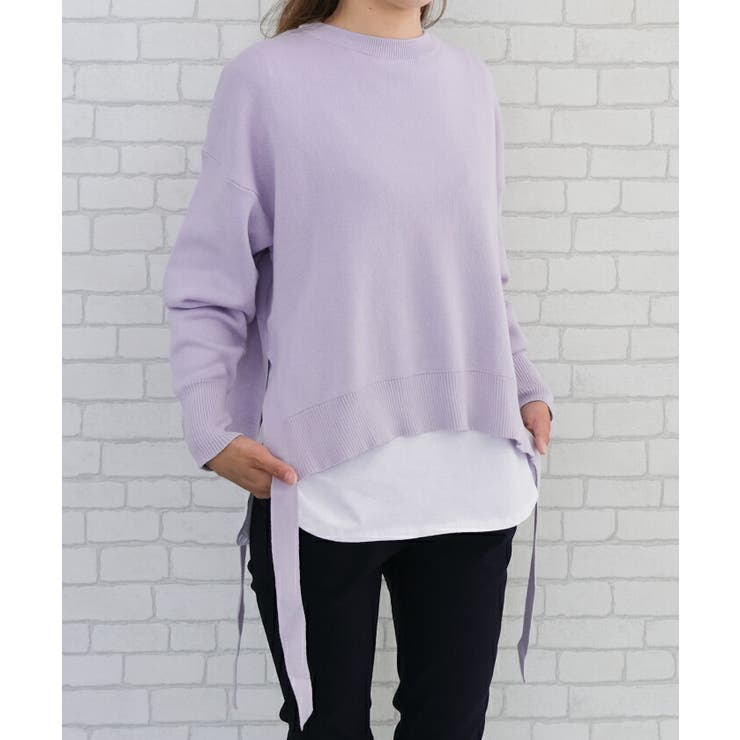 これ1枚で完成するインナー付スウェットライクニットトップス | aquagarage | 詳細画像19 