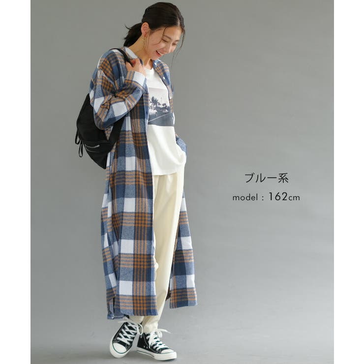 一枚でもレイヤードにも使いやすいチェックシャツワンピース | aquagarage | 詳細画像13 