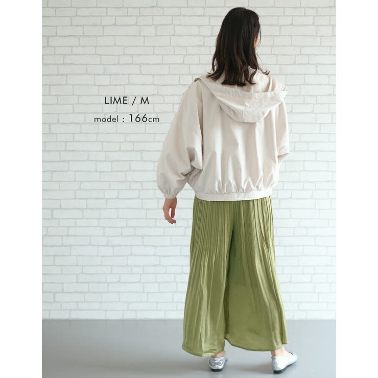 動く度にふわっと揺れるフェミニンな1枚♪サテン生地プリーツパンツ | aquagarage | 詳細画像17 