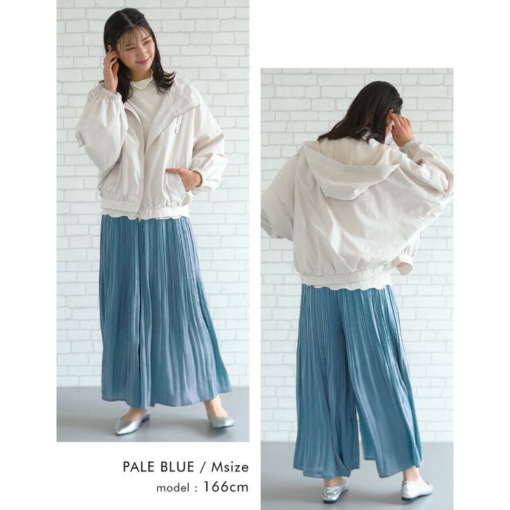 動く度にふわっと揺れるフェミニンな1枚♪サテン生地プリーツパンツ | aquagarage | 詳細画像19 