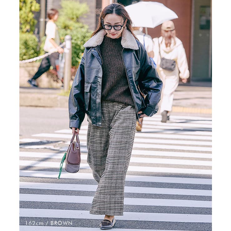 チェック柄ワイドパンツ 春 夏 秋 冬 M L | aquagarage | 詳細画像4 