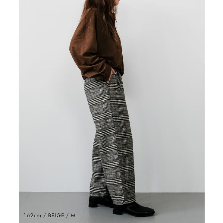 チェック柄ワイドパンツ 春 夏 秋 冬 M L | aquagarage | 詳細画像5 
