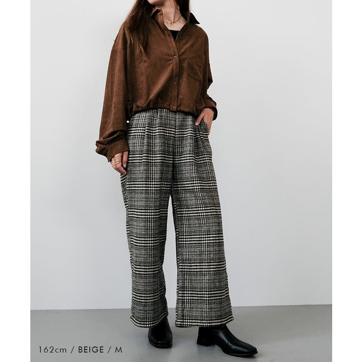 チェック柄ワイドパンツ 春 夏 秋 冬 M L | aquagarage | 詳細画像6 