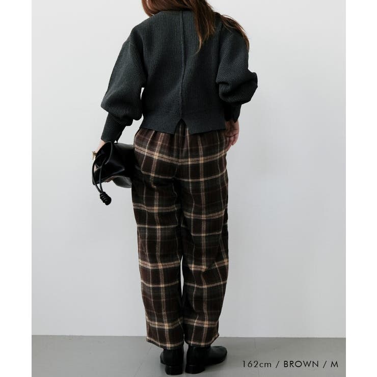 チェック柄ワイドパンツ 春 夏 秋 冬 M L | aquagarage | 詳細画像7 