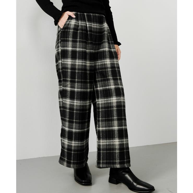 チェック柄ワイドパンツ 春 夏 秋 冬 M L | aquagarage | 詳細画像9 
