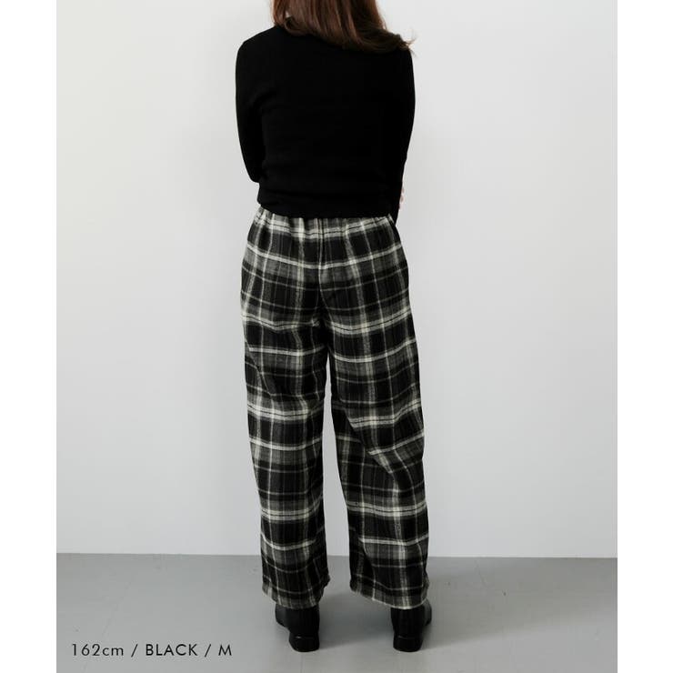 チェック柄ワイドパンツ 春 夏 秋 冬 M L | aquagarage | 詳細画像10 