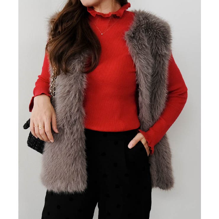 ネック袖口フリルニットトップス 春 秋 冬 M L レディース | aquagarage | 詳細画像8 