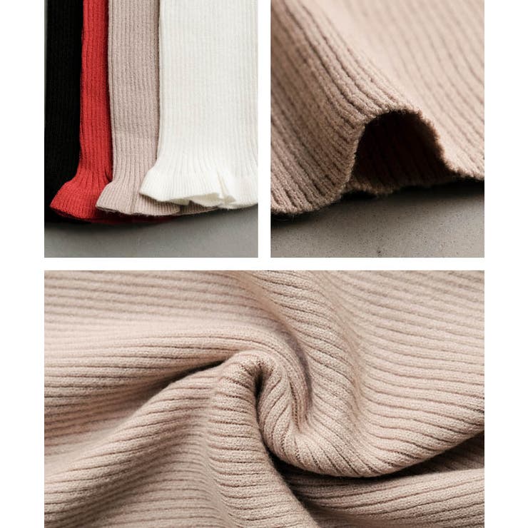 ネック袖口フリルニットトップス 春 秋 冬 M L レディース | aquagarage | 詳細画像16 