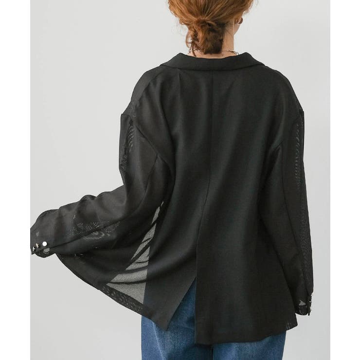 メッシュテーラードジャケット 春 夏 秋 M L | aquagarage | 詳細画像14 