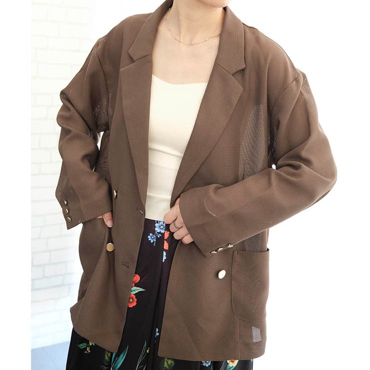 メッシュテーラードジャケット 春 夏 秋 M L | aquagarage | 詳細画像3 