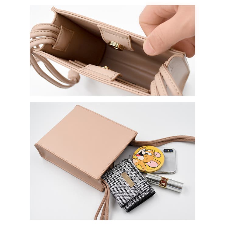 コーデのアクセントに！スクエア型ミニショルダーバッグ[品番 
