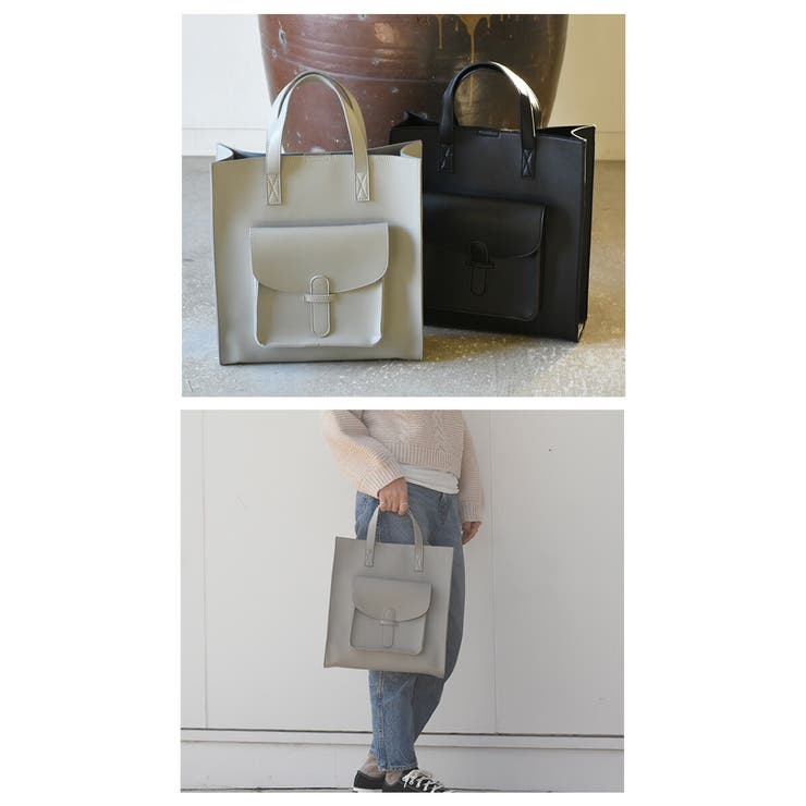 通勤、通学スタイルにもぴったり！フラップポケット付きスクエアバッグ | aquagarage | 詳細画像11 