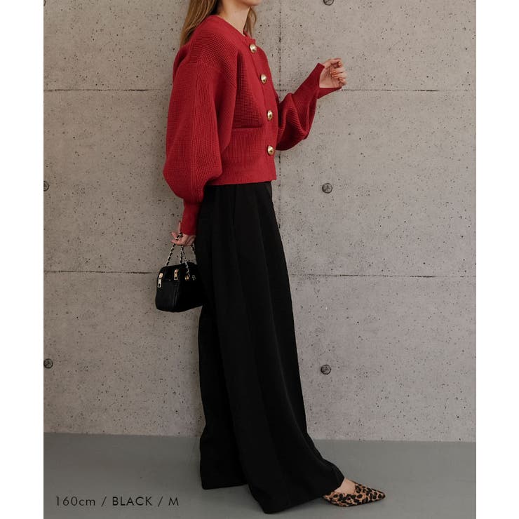 きちんと感がありながらもリラクシーな雰囲気を兼ね備えているタックワイドパンツ | aquagarage | 詳細画像6