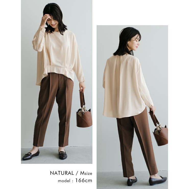 高見えする生地とデザインが魅力♪フロント裾タックブラウス | aquagarage | 詳細画像15 