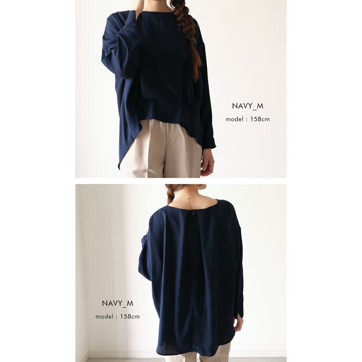 高見えする生地とデザインが魅力♪フロント裾タックブラウス | aquagarage | 詳細画像18 