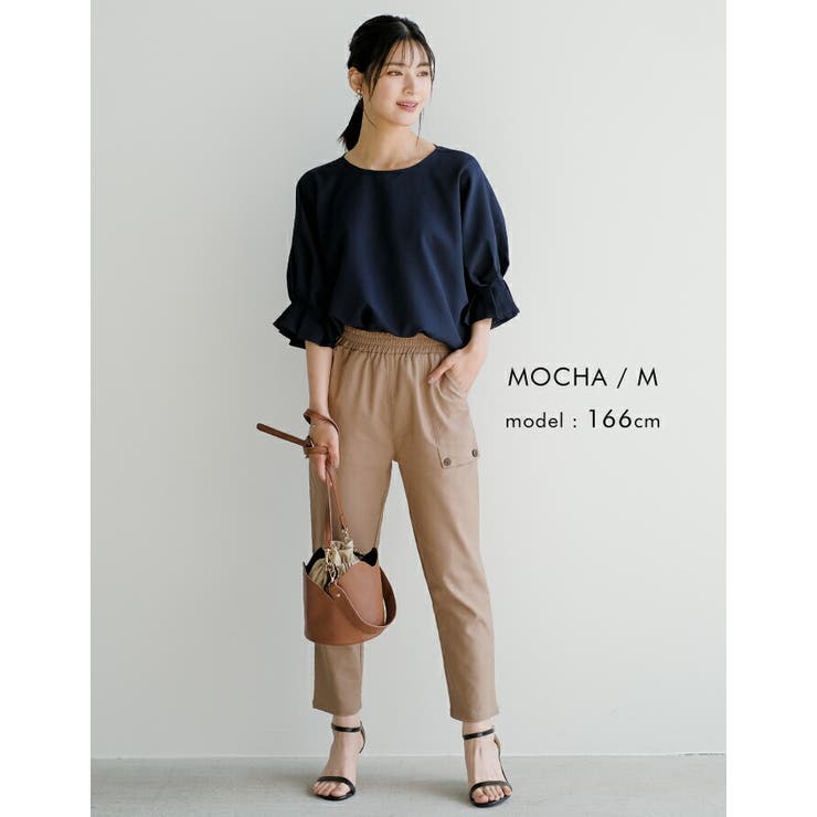 前後アシンメトリーなデザインがポイント♪リネンブレンドテーパードパンツ | aquagarage | 詳細画像13 